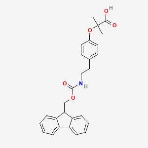 molecular formula C27H27NO5 B8096525 2-[4-[2-(Fmoc-amino)ethyl]phenoxy]-2-methylpropanoic acid 