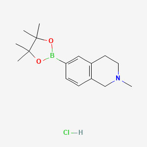 molecular formula C16H25BClNO2 B8096563 2-Methyl-6-(4,4,5,5-tetramethyl-1,3,2-dioxaborolan-2-yl)-1,2,3,4-tetrahydroisoquinoline hydrochloride 