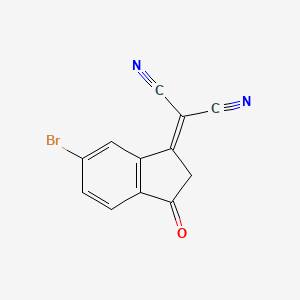molecular formula C12H5BrN2O B8096612 2-(6-bromo-3-oxo-2,3-dihydro-1H-inden-1-ylidene)malononitrile 