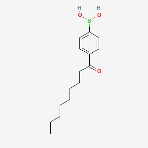 molecular formula C15H23BO3 B8096643 4-Nonanoylphenylboronic acid 
