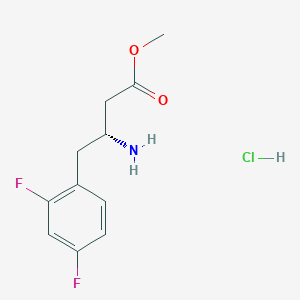 molecular formula C11H14ClF2NO2 B8096655 (R)-Methyl 3-amino-4-(2,4-difluorophenyl)butanoate hydrochloride 