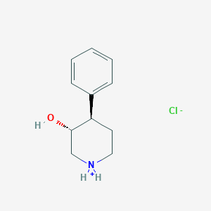 molecular formula C11H16ClNO B8096672 (3R,4R)-4-phenylpiperidin-1-ium-3-ol;chloride 