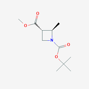 molecular formula C11H19NO4 B8096693 1-Tert-butyl 3-methyl trans-2-methylazetidine-1,3-dicarboxylate 