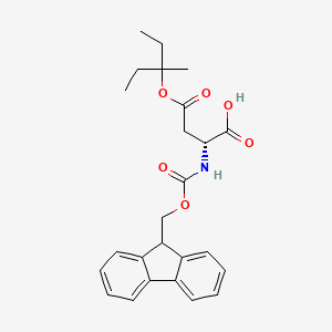 molecular formula C25H29NO6 B8096711 (R)-2-((((9H-Fluoren-9-yl)methoxy)carbonyl)amino)-4-((3-methylpentan-3-yl)oxy)-4-oxobutanoic acid 