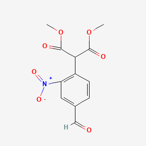 molecular formula C12H11NO7 B8096719 2-(4-Formyl-2-nitro-phenyl)-malonic acid dimethyl ester CAS No. 1965309-09-4