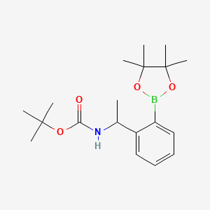 molecular formula C19H30BNO4 B8096760 2-[1-(N-Boc-Amino)ethyl]phenylboronic acid pinacol ester 