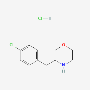 molecular formula C11H15Cl2NO B8096762 3-(4-Chlorobenzyl)morpholine HCl 