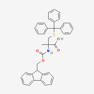molecular formula C38H33NO4S B8096837 2-(9H-fluoren-9-ylmethoxycarbonylamino)-2-methyl-3-tritylsulfanylpropanoic acid 