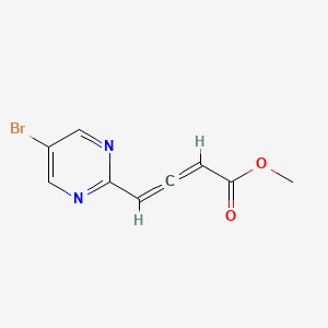 molecular formula C9H7BrN2O2 B8096881 4-(5-Bromo-pyrimidin-2-yl)-buta-2,3-dienoic acid methyl ester 