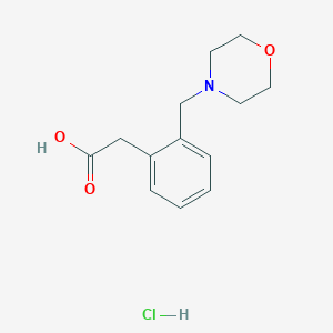 molecular formula C13H18ClNO3 B8096930 2-[2-(Morpholinomethyl)phenyl]acetic acid HCl 