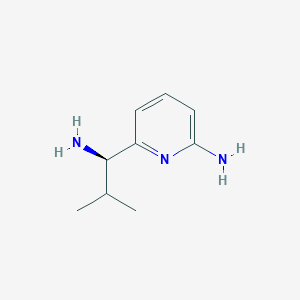 molecular formula C9H15N3 B8096959 (R)-6-(1-Amino-2-methyl-propyl)-pyridin-2-ylamine 
