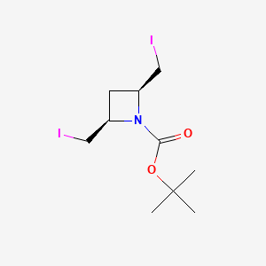 molecular formula C10H17I2NO2 B8096965 tert-butyl (2R,4S)-2,4-bis(iodomethyl)azetidine-1-carboxylate 