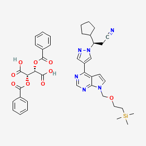 molecular formula C41H46N6O9Si B8096992 (2S,3S)-2,3-bis(benzoyloxy)butanedioic acid; (3R)-3-cyclopentyl-3-[4-(7-{[2-(trimethylsilyl)ethoxy]methyl}-7H-pyrrolo[2,3-d]pyrimidin-4-yl)-1H-pyrazol-1-yl]propanenitrile 