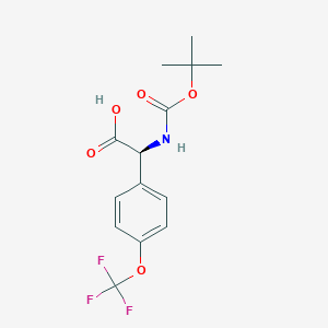 molecular formula C14H16F3NO5 B8096995 (s)-a-(Boc-amino)-4-(trifluoromethoxy)benzeneacetic acid 