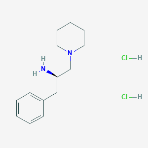 molecular formula C14H24Cl2N2 B8097001 (R)-1-Phenyl-3-(piperidin-1-yl)propan-2-amine 2HCl 