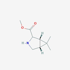 molecular formula C9H15NO2 B8097032 (1S,5R)-Methyl 6,6-dimethyl-3-azabicyclo[3.1.0]hexane-2-carboxylate 