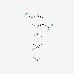 molecular formula C17H27N3O B8097044 4-Methoxy-2-{9-methyl-3,9-diazaspiro[5.5]undecan-3-yl}aniline 