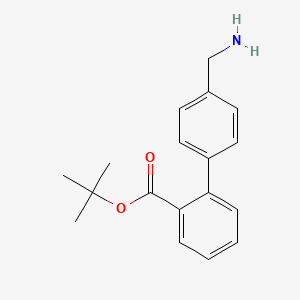 molecular formula C18H21NO2 B8097116 4-Aminomethyl-2'-t-butoxycarbonylbiphenyl 