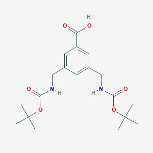 molecular formula C19H28N2O6 B8097124 3,5-Bis[(boc-amino)methyl]-benzoic acid 