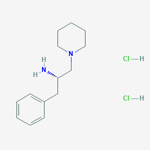 molecular formula C14H24Cl2N2 B8097149 (S)-1-Phenyl-3-(piperidin-1-yl)propan-2-amine 2HCl 