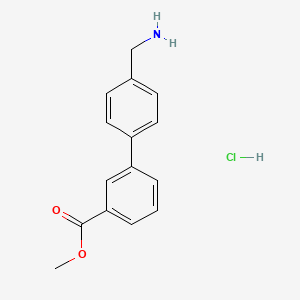 molecular formula C15H16ClNO2 B8097160 4'-Aminomethylbiphenyl-3-carboxylic acid methyl ester hydrochloride 