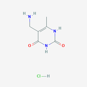 molecular formula C6H10ClN3O2 B8097176 5-Aminomethyl-6-methyl-1H-pyrimidine-2,4-dione hydrochloride CAS No. 1965310-25-1