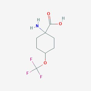 molecular formula C8H12F3NO3 B8097233 1-Amino-4-(trifluoromethoxy)cyclohexane-1-carboxylic acid 