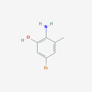 molecular formula C7H8BrNO B8097381 2-Amino-5-bromo-3-methylphenol 