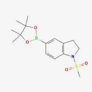 molecular formula C15H22BNO4S B8097437 1-(Methylsulfonyl)-5-(4,4,5,5-tetramethyl-1,3,2-dioxaborolan-2-yl)indoline 