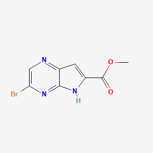 molecular formula C8H6BrN3O2 B8097494 methyl 3-bromo-5H-pyrrolo[2,3-b]pyrazine-6-carboxylate 
