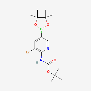 2-Bocamino-3-bromo-pyridine-5-boronic acid pinacol ester