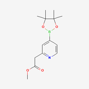 molecular formula C14H20BNO4 B8097579 Methyl 2-(4-(4,4,5,5-tetramethyl-1,3,2-dioxaborolan-2-yl)pyridin-2-yl)acetate 
