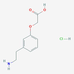 molecular formula C10H14ClNO3 B8097594 2-[3-(2-Aminoethyl)phenoxy]acetic acid HCl 