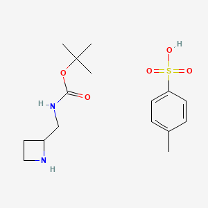 molecular formula C16H26N2O5S B8097628 Azetidin-2-ylmethyl-carbamic acid tert-butyl ester tosylate 