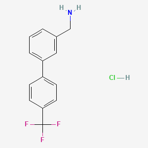 molecular formula C14H13ClF3N B8097636 4'-(Trifluoromethyl)biphenyl-3-methanamine HCl 