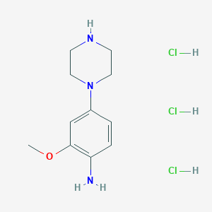 molecular formula C11H20Cl3N3O B8097639 2-Methoxy-4-(piperazin-1-yl)aniline trihydrochloride 
