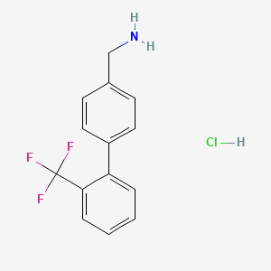 molecular formula C14H13ClF3N B8097694 2'-(Trifluoromethyl)-biphenyl-4-methanamine hydrochloride 