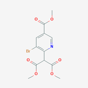 molecular formula C12H12BrNO6 B8097841 1,3-Dimethyl 2-[3-bromo-5-(methoxycarbonyl)pyridin-2-yl]propanedioate 