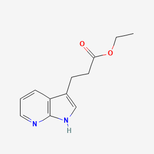 molecular formula C12H14N2O2 B8097845 Ethyl 3-(1H-pyrrolo[2,3-b]pyridin-3-yl)propanoate 