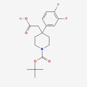 molecular formula C18H23F2NO4 B8097875 4-(3,4-Difluorophenyl)-1-Boc-4-piperidineacetic acid 