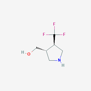 molecular formula C6H10F3NO B8097997 ((3R,4R)-4-(Trifluoromethyl)pyrrolidin-3-yl)methanol 