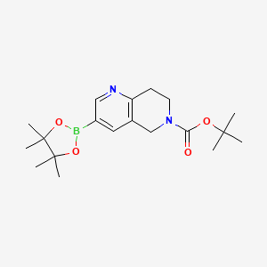 molecular formula C19H29BN2O4 B8098005 6-Boc-7,8-dihydro-5H-[1,6]naphthyridine-3-boronic acid pinacol ester 