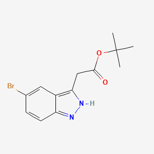 molecular formula C13H15BrN2O2 B8098011 (5-Bromo-1H-indazol-3-yl)-acetic acid tert-butyl ester 