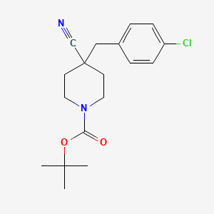molecular formula C18H23ClN2O2 B8098018 1-Boc-4-cyano-4-(4-chlorobenzyl)-piperidine CAS No. 885500-39-0