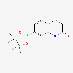 molecular formula C16H22BNO3 B8098034 1-Methyl-7-(4,4,5,5-tetramethyl-1,3,2-dioxaborolan-2-yl)-3,4-dihydroquinolin-2(1H)-one 