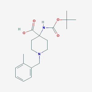 molecular formula C19H28N2O4 B8098035 4-Boc-amino-1-(2-methylbenzyl)-4-carboxypiperidine 
