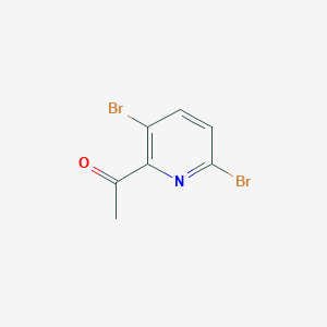 molecular formula C7H5Br2NO B8098049 1-(3,6-Dibromopyridin-2-yl)ethan-1-one 
