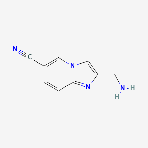 molecular formula C9H8N4 B8098058 2-(Aminomethyl)imidazo[1,2-a]pyridine-6-carbonitrile 