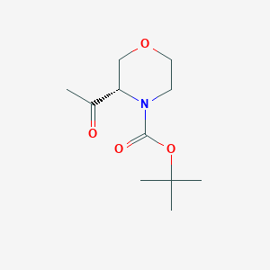 molecular formula C11H19NO4 B8098085 (S)-tert-butyl 3-acetylmorpholine-4-carboxylate 