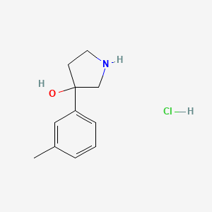3-(3-Methylphenyl)pyrrolidin-3-ol;hydrochloride